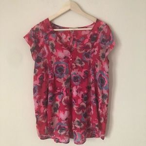 lila rose pink floral blouse